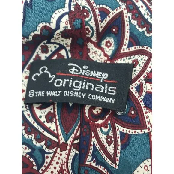 Disney Mickey Mouse Necktie Silk Tie Originals WDC Walt Disney Company Paisley - Picture 7 of 7